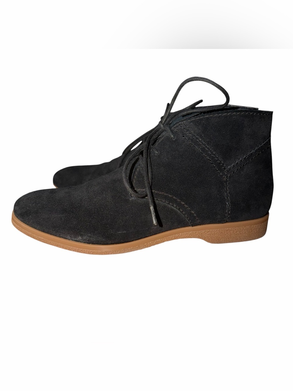 Franco Sarto Percy Black Suede Chukka Ankle Boots Women’s 8.5M Lace Up Comfort - Picture 3 of 7